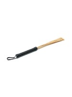Rotan Flogger: Bambus-Peitsche mit Ledergriff, schwarz/bambus