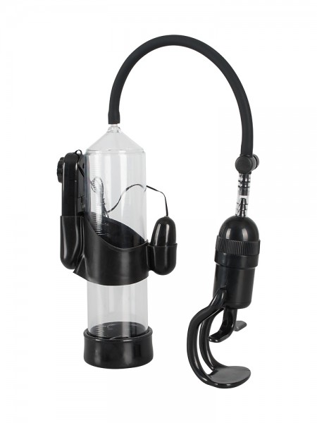 Mister Boner Vibrating Power Pump: Penispumpe, schwarz/transparent