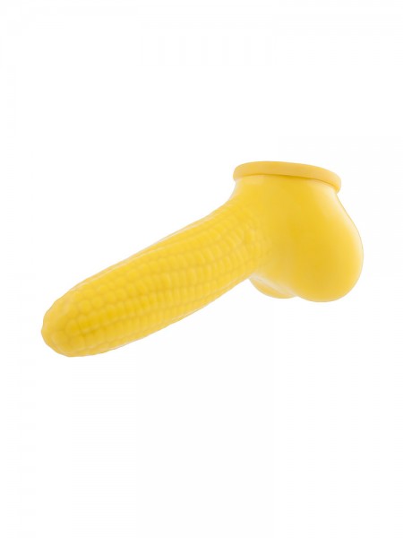 Toylie Mais: Latex-Penis-Hodenhülle (13cm), gelb