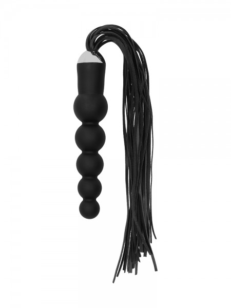 Ouch! Whip with Curved Dildo: Peitsche mit Dildogriff, schwarz