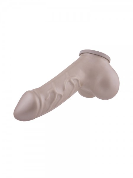 Toylie Danny: Latex-Penis-Hodenhülle, silber
