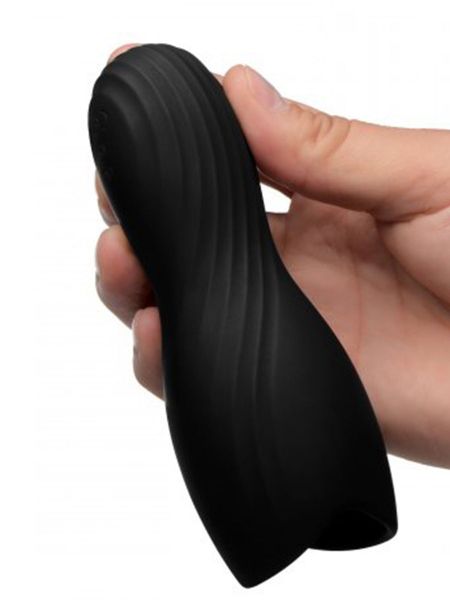 Silicone Penis Head Teaser: Silikon-Eichel-Vibrator, schwarz