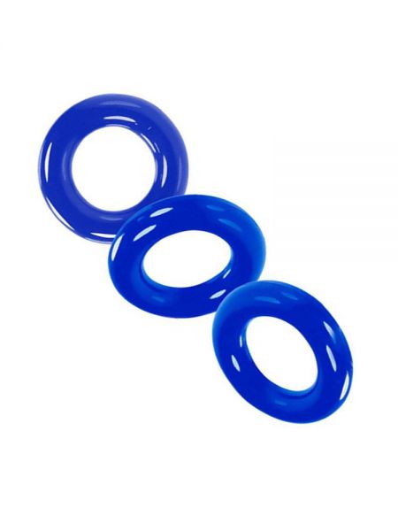 Oxballs Willy Rings: Cockring 3er-Set, police blue