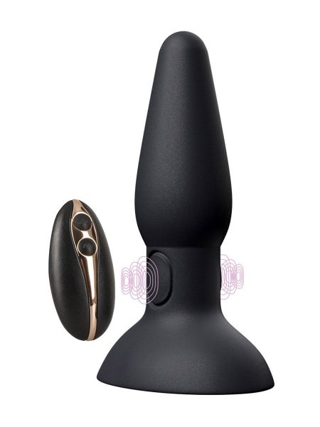 Black Velvets Thumping Anus Butt Plug: Vibro-Analplug, schwarz