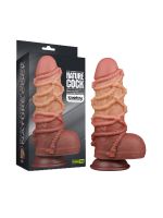 LOVE TOY Nature Cock dual-layered 9,5'' #2: Extremer Dildo, braun-nude