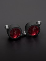 Triune Magnetic Nipple Pinchers with Swarovski: Edelstahl-Magnet-Nippelclips mit Kristall, rot