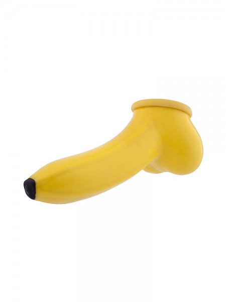 Toylie Banane: Latex-Penis-Hodenhülle (13cm), gelb