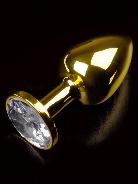 Dolce Piccante Jewellery Small: Edelstahl-Analplug, gold/klar