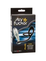 Star Fucker Glider: Analplug mit Cockring, silber/schwarz