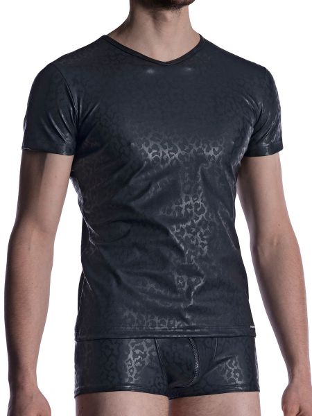 MANSTORE M2002: V-Neck-Shirt, schwarz