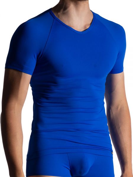 MANSTORE M800: V-Neck-Shirt, blau