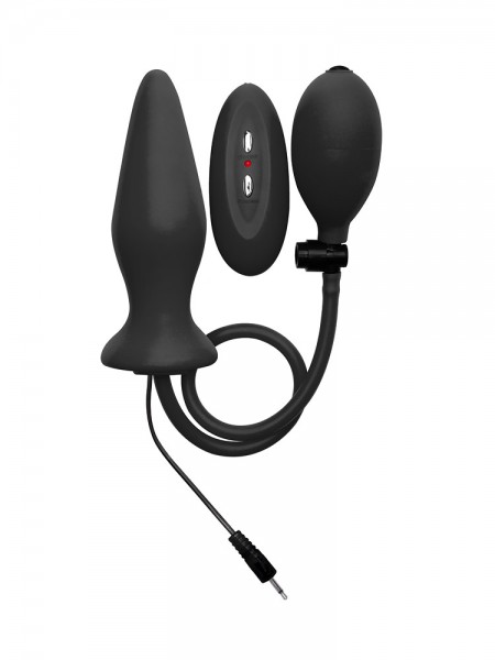 Ouch! Inflatable Vibrating Plug: Vibroplug mit Pumpe, schwarz