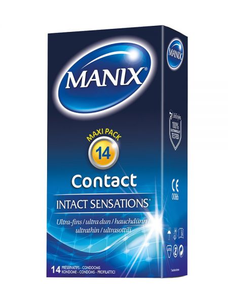 Manix Contact: Kondome 14er Pack, Vanille/transparent