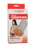 Ribbed Gripper Tight Pussy: Masturbator, grau/braun