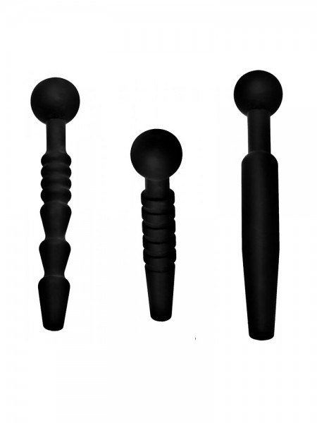 Master Series Dark Rods: Penisplug-Set, schwarz