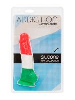 Addiction Leonardo 7'': Dildo, grün-weiß-rot