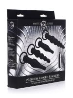 Master Series Premium Ringed Rimmers: Vibro-Analplug-Set, schwarz
