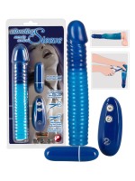 Vibrating Sleeve: Vibro-Penishülle mit Fernbedienung, blau