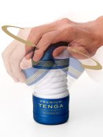 Tenga Premium Rolling Head: Masturbator, blau/gold