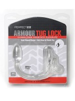 Perfect Fit Armour Tug Lock Small: Penis-/Hodenring mit Analplug, transparent
