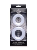 Master Series Stretch Master Silicone Anal Grommet Set: 2-teiliges Silikon-Analtunnel-Set, transpare