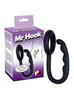 Mr.Hook: Penisring mit Perineum-Stimulator, schwarz