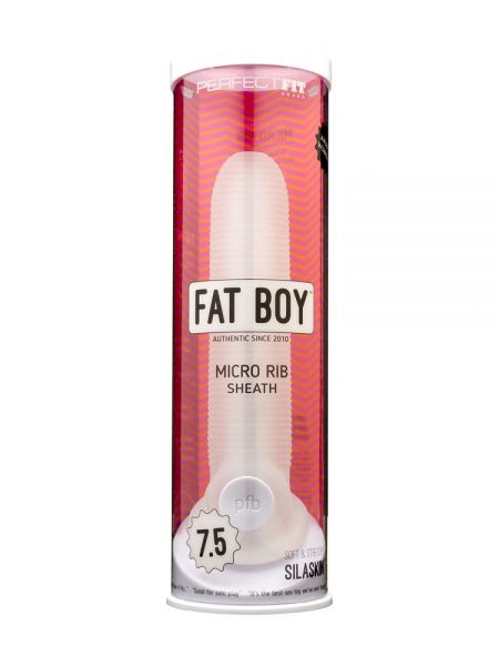 Perfect Fit Fat Boy Micro Rib Sheath 7.5: Penishülle, transparent