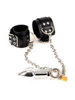 Cuffs & Plug: Analplug Set mit Handfesseln, schwarz