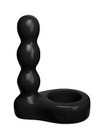 Double Dip 2: Penisring mit Analplug, schwarz