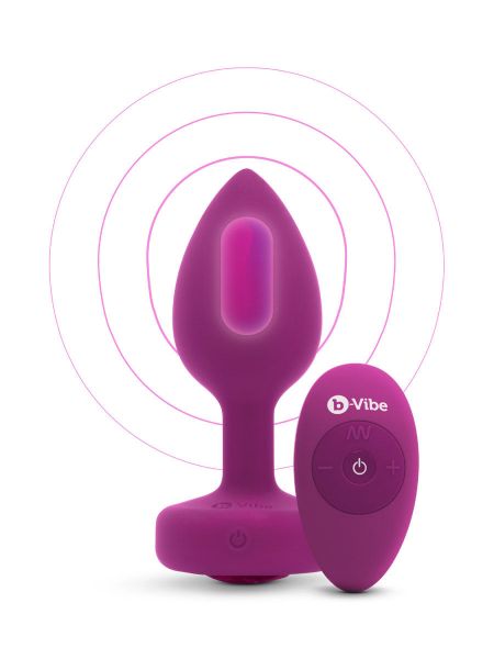 B-Vibe Vibrating Jewel: Vibro-Analplug, pink ruby
