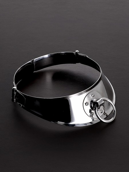 Triune Locking Men's Collar with Ring: Edelstahl-Halsfessel