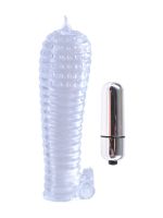 Classix Textured Sleeve and Bullet: Vibro-Penishülle, transparent