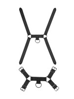 Ouch! Skulls and Bones Spiked Male Harness: Harness, schwarz