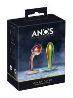 ANOS Metal Butt Plug Set: Analplug-Set, rainbow