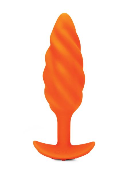 B-Vibe Texture Plug Swirl: Vibro-Analplug, orange
