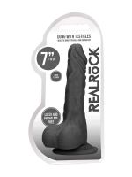 Realrock Dong with Testicles: Dildo, schwarz