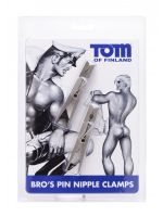 Tom of Finland Bros Pin: Edelstahl-Nippelklemmen